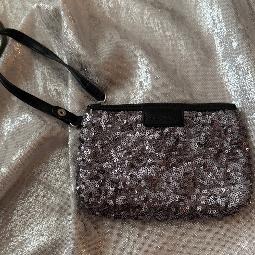 Nine West Sequin Clutch Bag - Silver